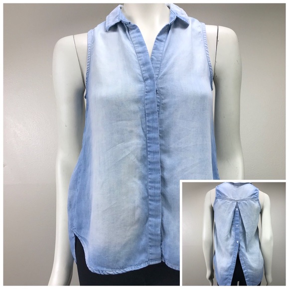 Anthropologie Tops - Cloth & Stone Chambray Button Down Back Slit Tank
